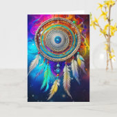 Bunte mystische Träumerei Happy Birthday Karte (Gelbe Blume)