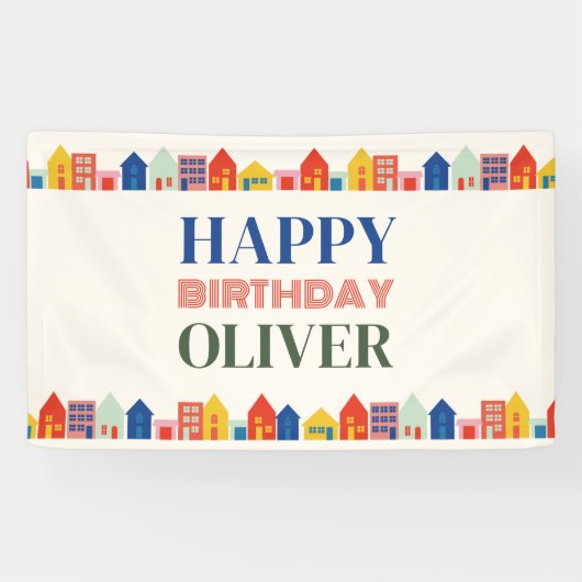 Bunte Nachbarschaft Geburtstagspartei Banner (Horizontal)