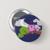 Bunte Nachteule Button (Vorne & Hinten)