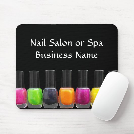 Bunte Nagellack-Flaschen, Nagel-Salon Mousepad (Mit Mouse)