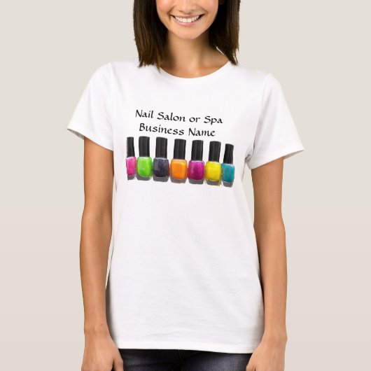 Bunte Nagellack-Flaschen, Nagel-Salon T-Shirt (Vorderseite)
