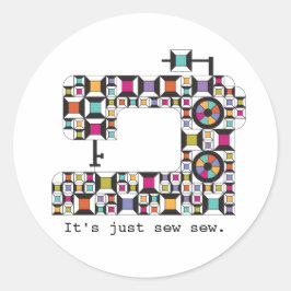 Bunte Nähmaschine-Steppdecken-Muster-Aufkleber Runder Aufkleber