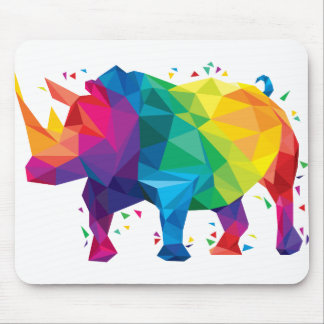 Bunte Nashorn-Illustration Mousepad