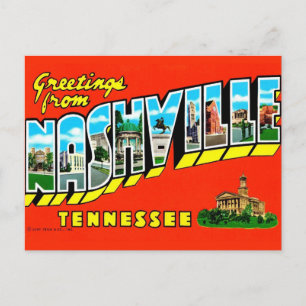 Bunte Nashville-Grußkarte Postkarte