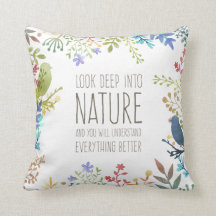 Bunte Natur inspiriertes Zitat| Throw-Kissen