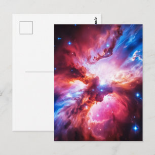 Bunte Nebelgalaxie Weltraum Sterne Kosmischer Univ Postkarte