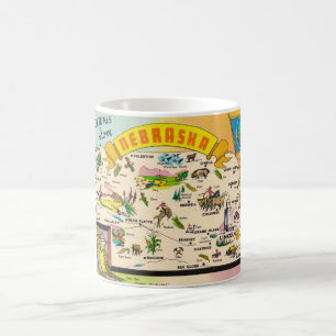 Bunte Nebraska-Karte Kaffeetasse