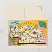 Bunte Nebraska-Karte Postkarte (Vorne/Hinten)