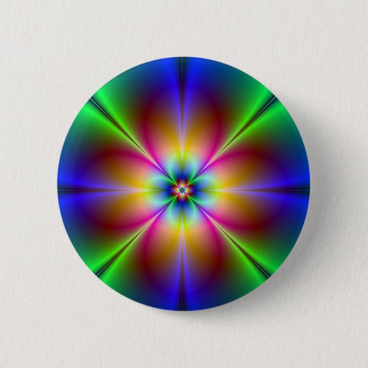 Bunte Neon-Gänseblümchen Button (Vorderseite)
