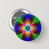 Bunte Neon-Gänseblümchen Button (Vorne & Hinten)