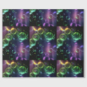 Bunte Neonblasen Geschenkpapier (Flach)