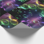 Bunte Neonblasen Geschenkpapier (Ecke)