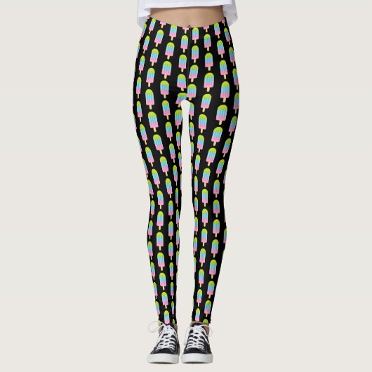 Bunte Neonfarbpopsicle-Eiscreme-Leggings Leggings (Vorderseite)