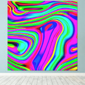 Bunte Neonmuster. Jetzt kaufen Leinwanddruck (Insitu (Holzboden))