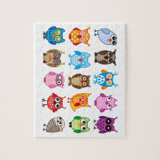 Bunte niedliche Eulen Puzzle