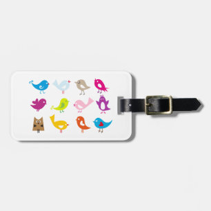 Bunte niedliche Vögel Gepäckanhänger
