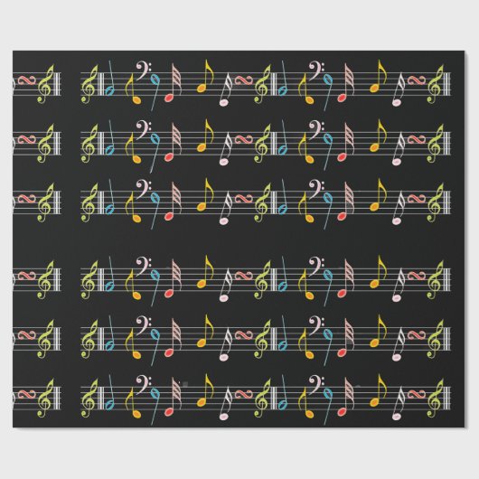 Bunte Noten und Anmerkungen Geschenkpapier (Flach)