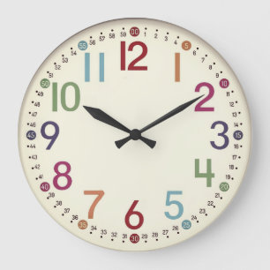 Bunte nummerierte runde Acryl-Wanduhr Große Wanduhr