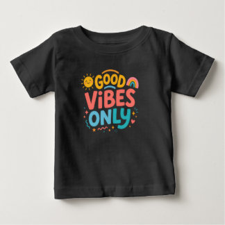 Bunte Nur gute Vibes Retro-T-Shirt für Kleinkinder Baby T-shirt