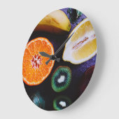 bunte Obstsorten Große Wanduhr (Winkel)