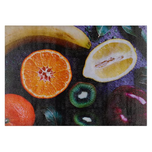 bunte Obstsorten Schneidebrett (Vorderseite)