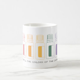 Bunte Öl-Flaschen Kaffeetasse