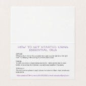 Bunte Öl-Flaschen mit Gebrauchs-Richtungen Visitenkarten (Innenseite Aufgefaltet)