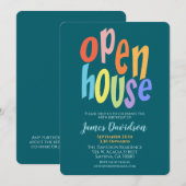 Bunte Open-House-Party Modern Einladung (Vorne/Hinten)