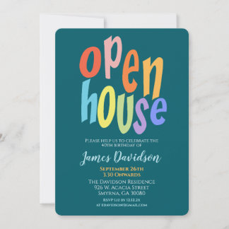 Bunte Open-House-Party Modern Einladung