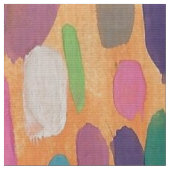 Bunte orange Brushstrokes-Bohemisches Druck-Gewebe Stoff (Nahaufnahme)