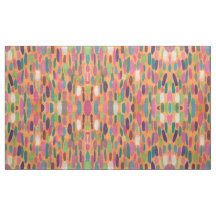 Bunte orange Brushstrokes-Bohemisches Druck-Gewebe