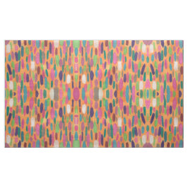 Bunte orange Brushstrokes-Bohemisches Druck-Gewebe Stoff