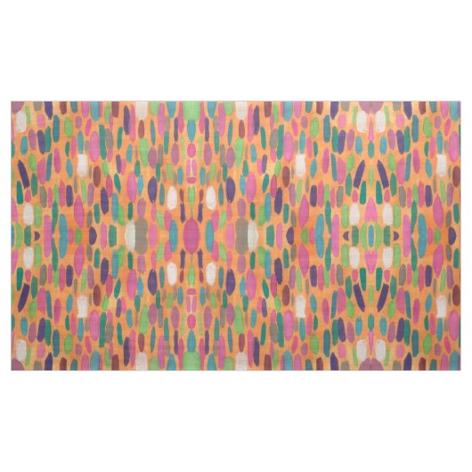 Bunte orange Brushstrokes-Bohemisches Druck-Gewebe Stoff (Yard (91,4 cm))