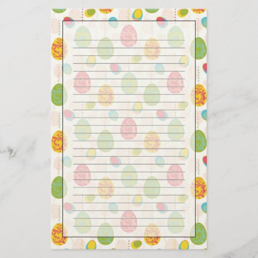 Bunte Oster-Eier-Muster Briefpapier (Vorderseite)