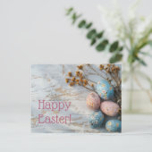 Bunte Oster Postkarte mit Ostereiern (Stehend Vorderseite)