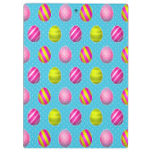 Bunte Ostereier auf Tupfen-Hintergrund Klemmbrett (Rückseite)