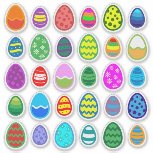 Bunte Ostereier Aufkleber (Vorderseite)