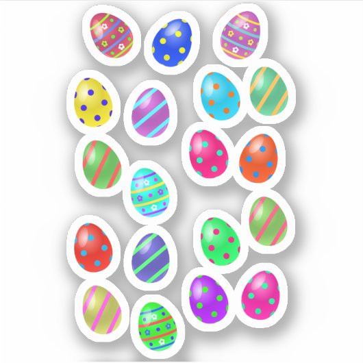 Bunte Ostereier Aufkleber (Vorderseite)