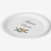 Bunte Ostereier Botanische Vegetation Pappteller (Schrägansicht)