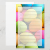 Bunte Ostereier Briefpapier (Vorne/Hinten)