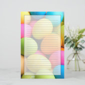 Bunte Ostereier Briefpapier (Stehend Vorderseite)