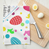 Bunte Ostereier, Bunni, Kupkakes, Monogramm Küchentuch (Viertel Falte)