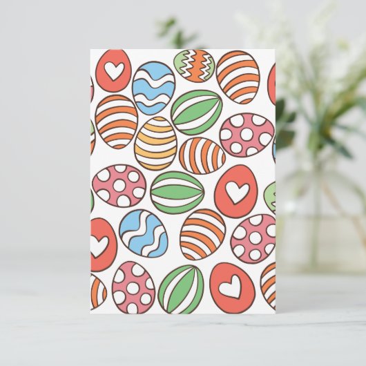Bunte Ostereier Dankeskarte (Stehend Vorderseite)
