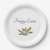 Bunte Ostereier Elegante Kulturpflanzen Pappteller (Vorderseite)