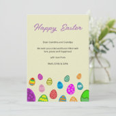 Bunte Ostereier Feiertagskarte (Stehend Vorderseite)