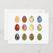 bunte Ostereier Feiertagspostkarte (Vorne/Hinten)