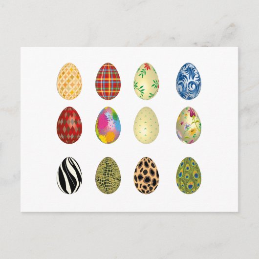 bunte Ostereier Feiertagspostkarte (Vorderseite)