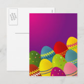 Bunte Ostereier Feiertagspostkarte (Vorne/Hinten)