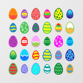 Bunte Ostereier Fensteraufkleber (Blatt)