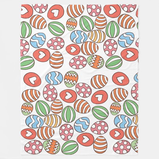 Bunte Ostereier Fleecedecke (Vorderseite)